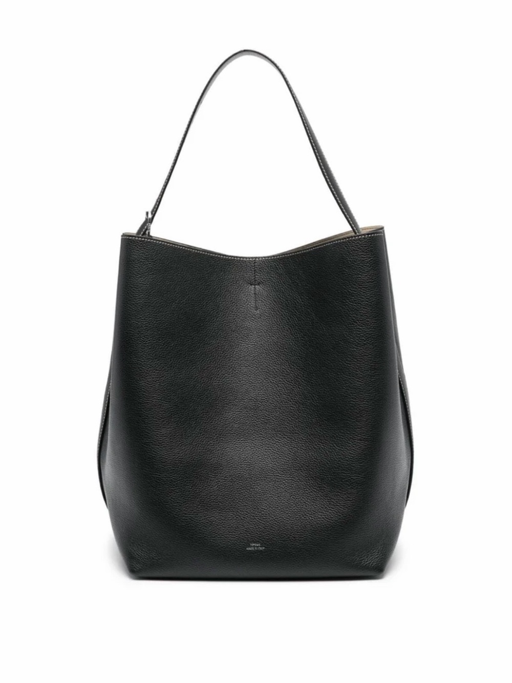 Toteme Black Pebbled Leather Shoulder Tote - Picture 9 of 12